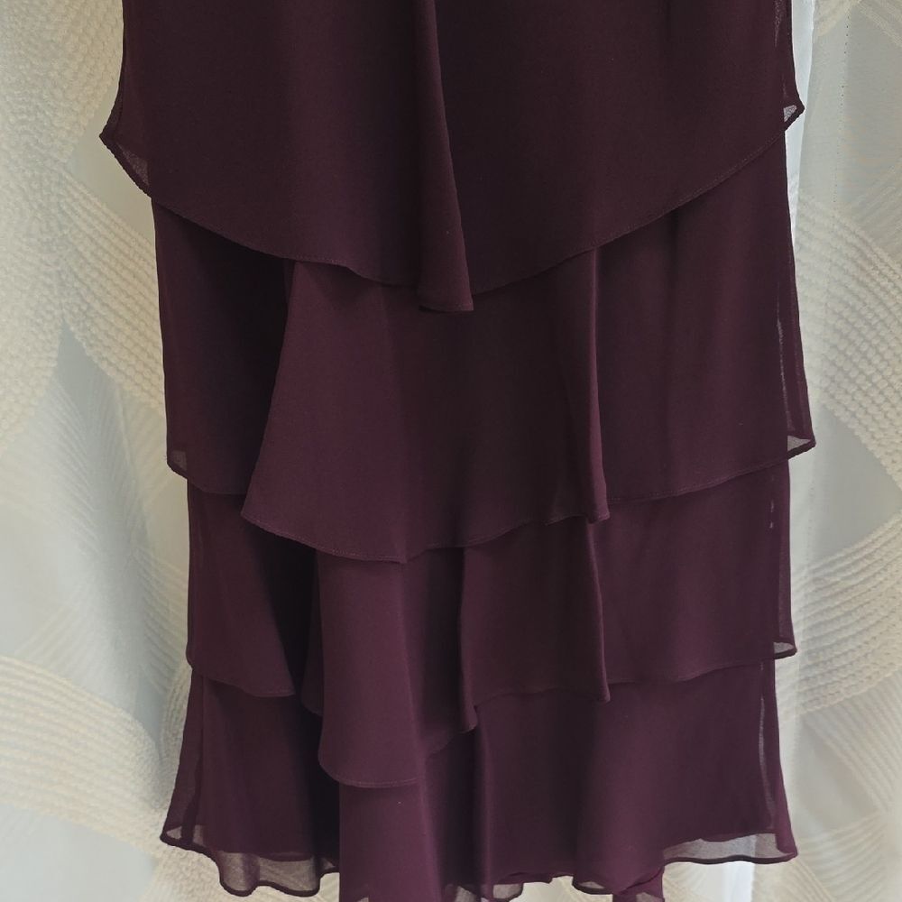 DKNY Plum Layered Midi Dress - Picture 5 of 7